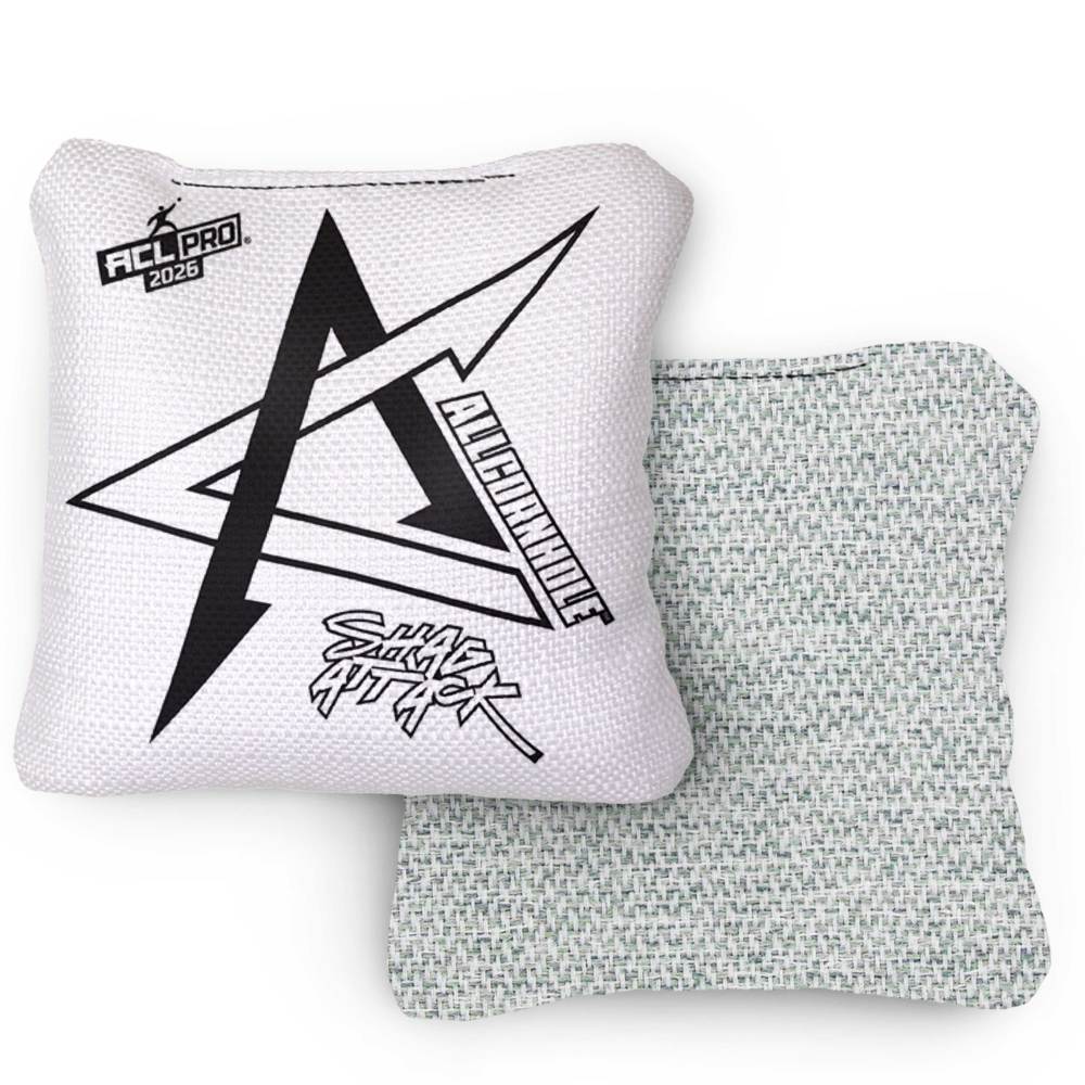 2026 Shag Attack Whiteout ACL Pro Stamped Cornhole Bags – Set of 4 Bags