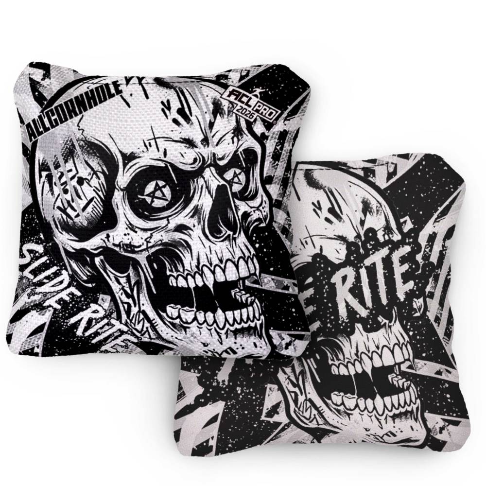 2026 Slide-Rite Melting Skull ACL Pro Stamped Cornhole Bags – Set of 4 Bags