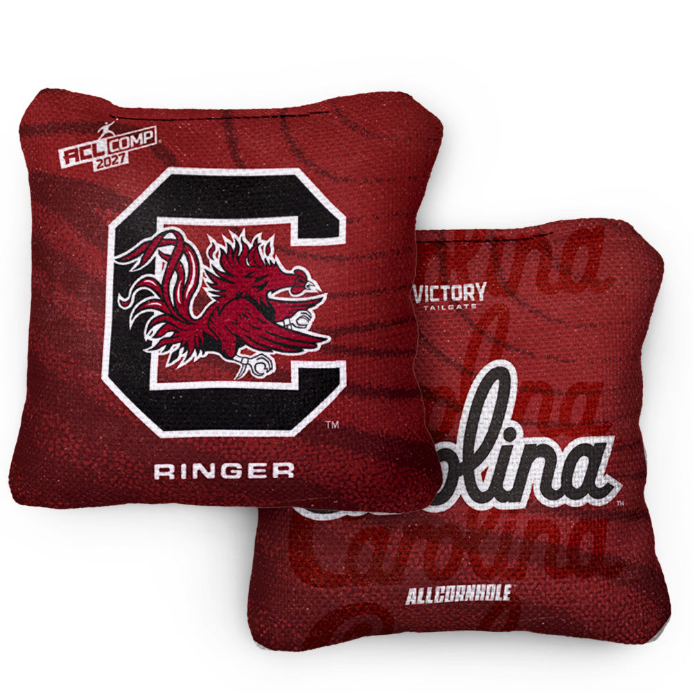 2027 South Carolina Gamecocks RINGER Garnet ACL Comp Cornhole Bags – Set of 4 Bags