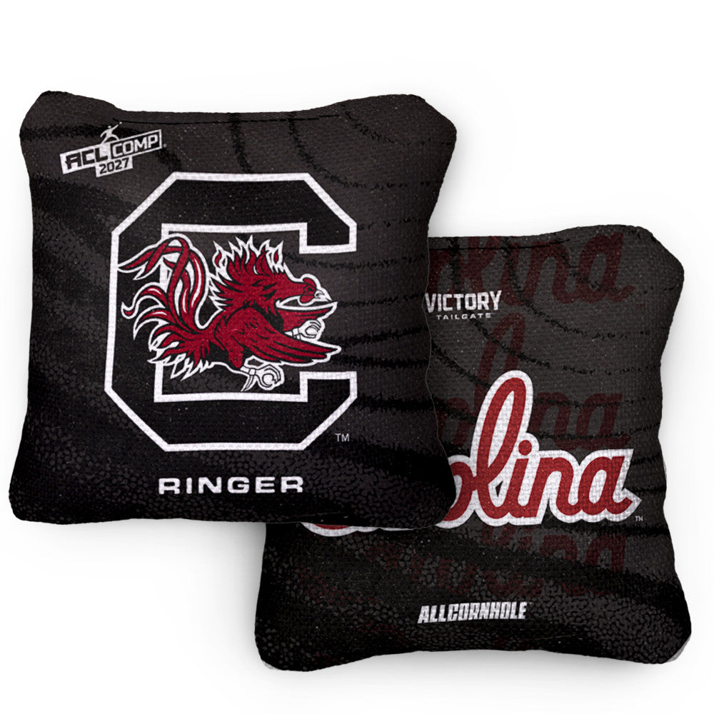 2027 South Carolina Gamecocks RINGER Black ACL Comp Cornhole Bags – Set of 4 Bags