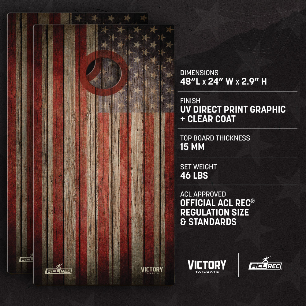 2x4 Tournament American Flag Cornhole Set