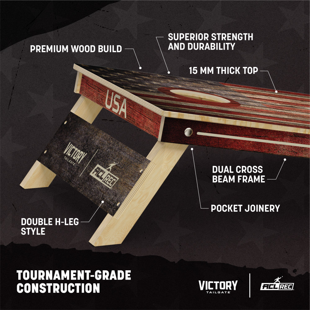 2x4 Tournament American Flag Cornhole Set