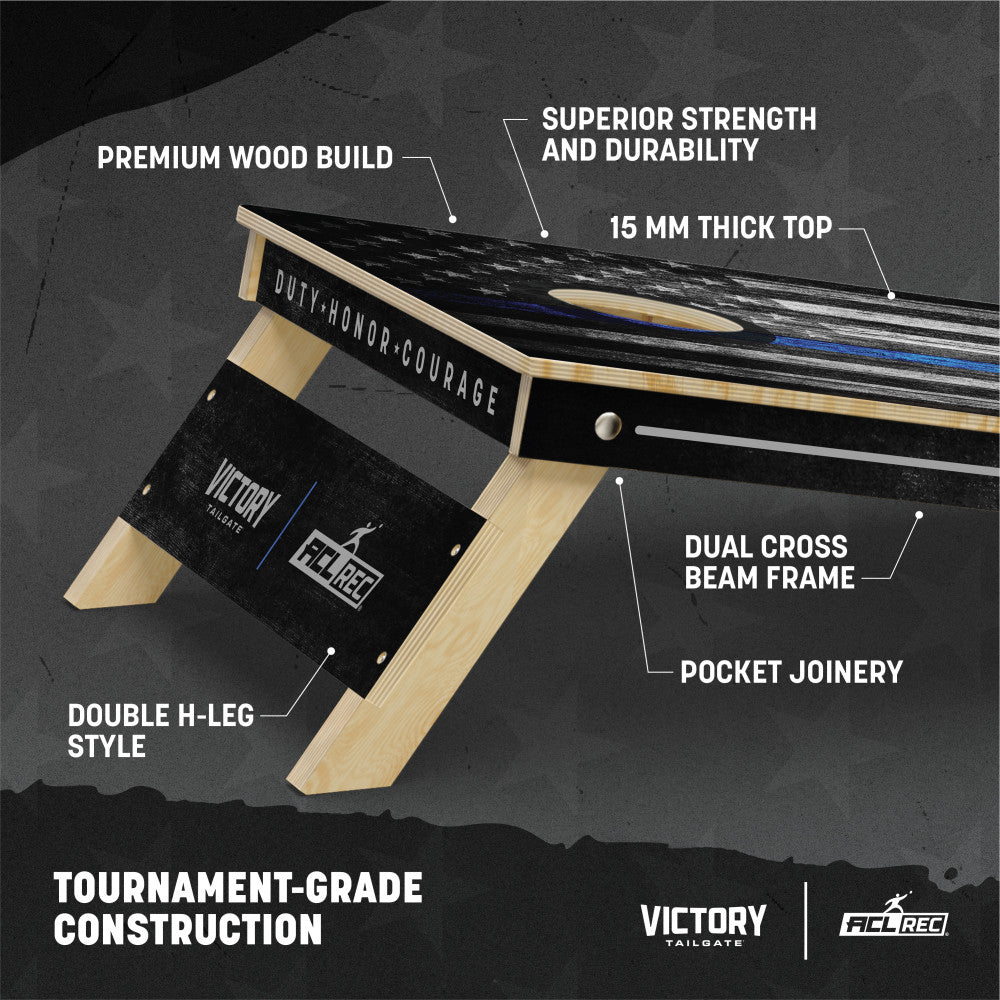 2x4 Tournament Thin Blue Line Cornhole Set
