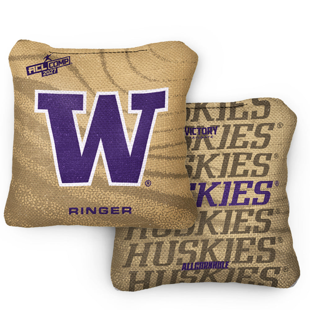 2027 Washington Huskies RINGER Gold ACL Comp Cornhole Bags – Set of 4 Bags