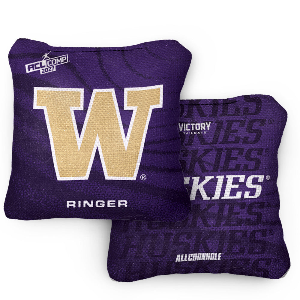 2027 Washington Huskies RINGER Purple ACL Comp Cornhole Bags – Set of 4 Bags