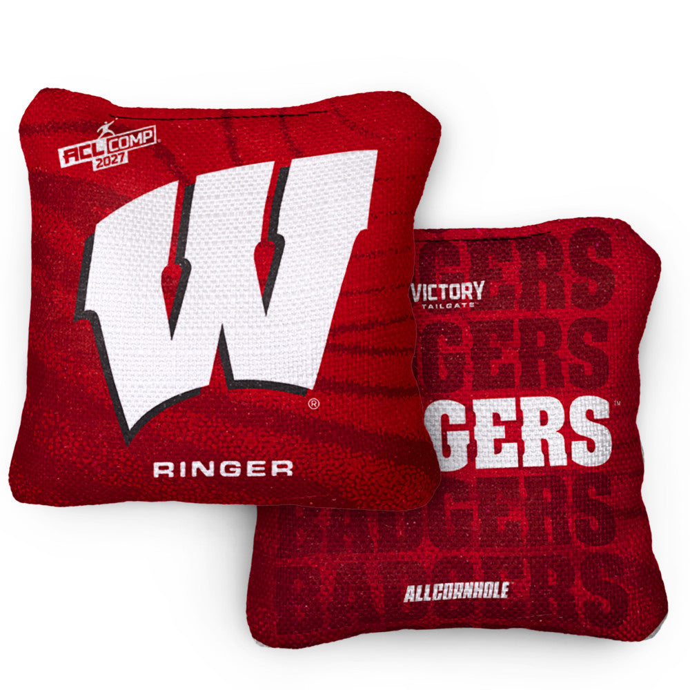2027 Wisconsin Badgers RINGER Red ACL Comp Cornhole Bags – Set of 4 Bags