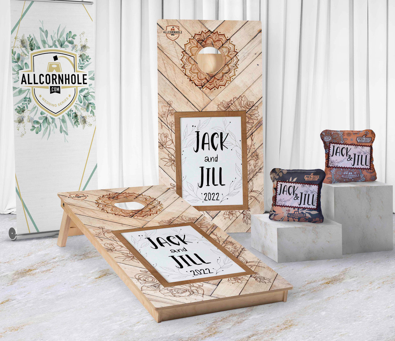 Wedding Cornhole Board Set - BOHO Edition