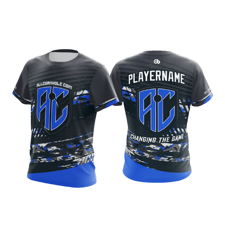 NEW Team Allcornhole Black/Blue Customized AllCornhole Jersey