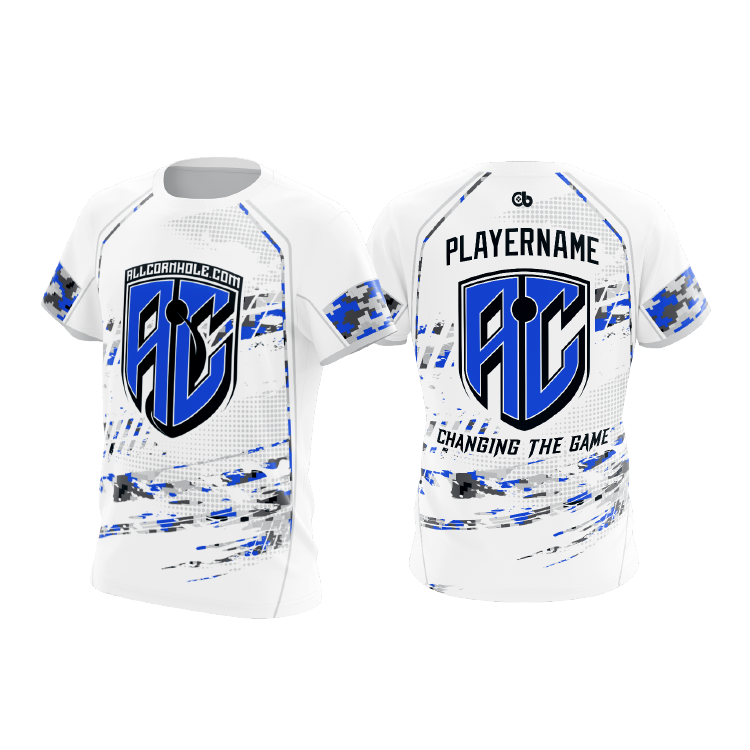 NEW Team Allcornhole White/Blue Customized AllCornhole Jersey