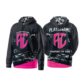 NEW Team Allcornhole Black/Pink Customized AllCornhole Hoodie