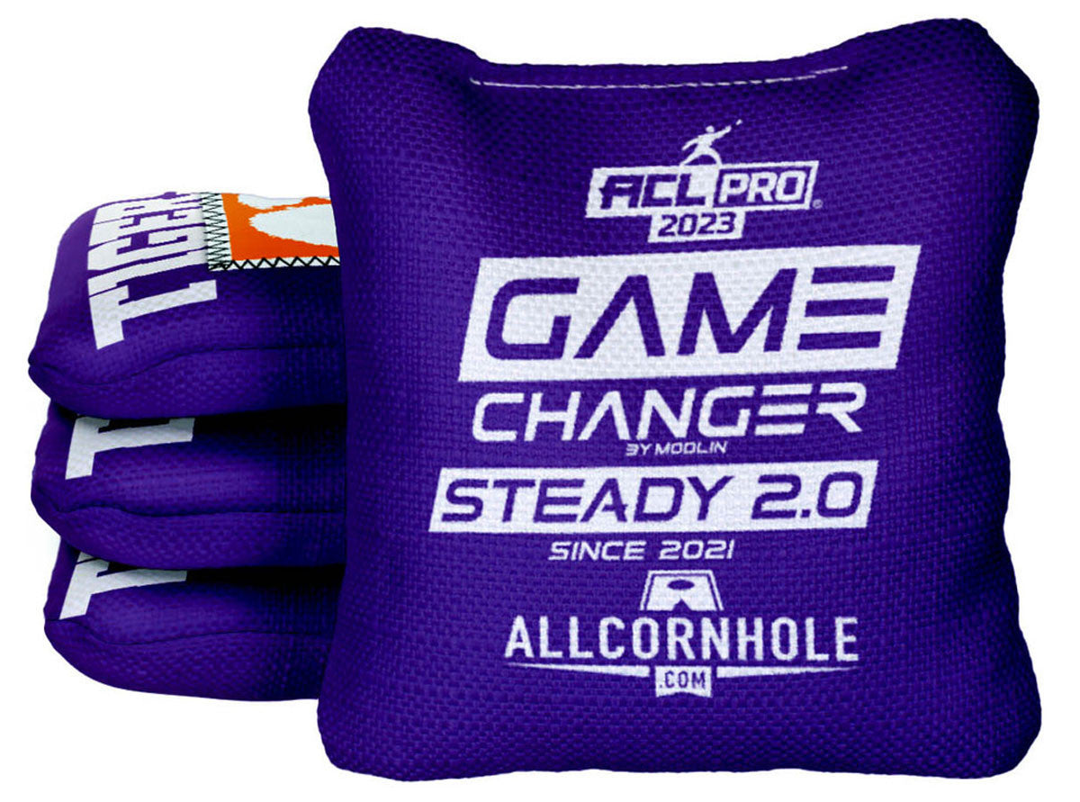 Officially Licensed Collegiate Cornhole Bags - Gamechanger Steady 2.0 - Set of 4 - Clemson University