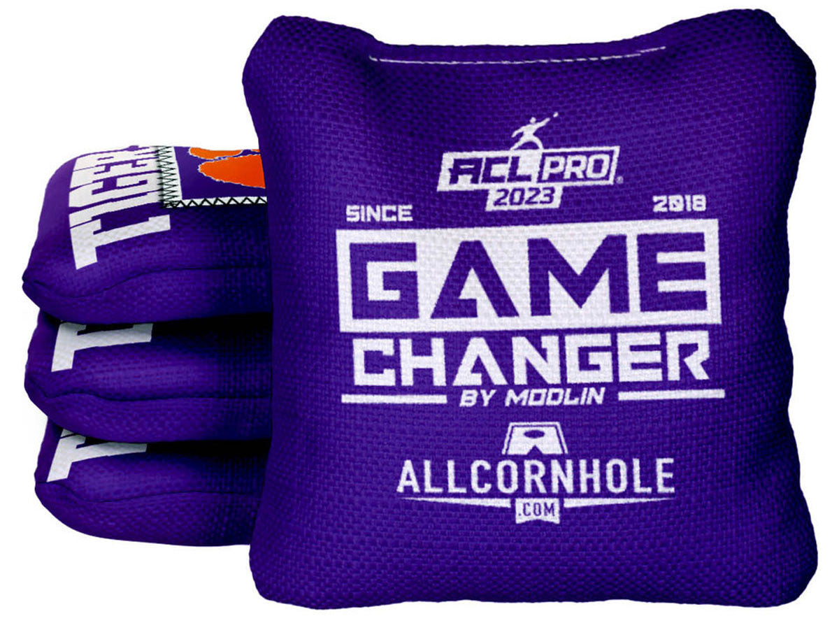 Officially Licensed Collegiate Cornhole Bags - Gamechangers - Set of 4 - Clemson University