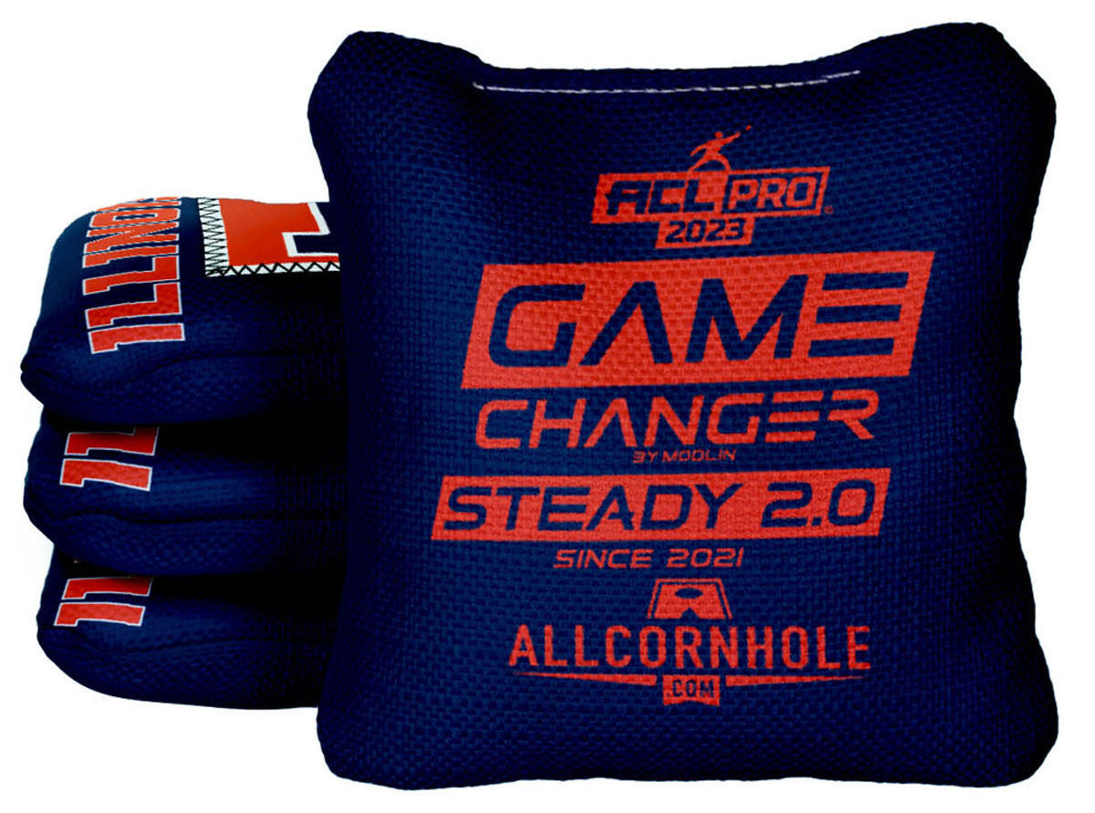 Officially Licensed Collegiate Cornhole Bags - Gamechanger Steady 2.0 - Set of 4 - University of Illinois