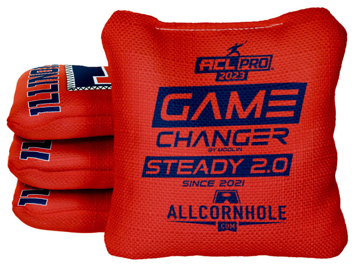 Officially Licensed Collegiate Cornhole Bags - Gamechanger Steady 2.0 - Set of 4 - University of Illinois