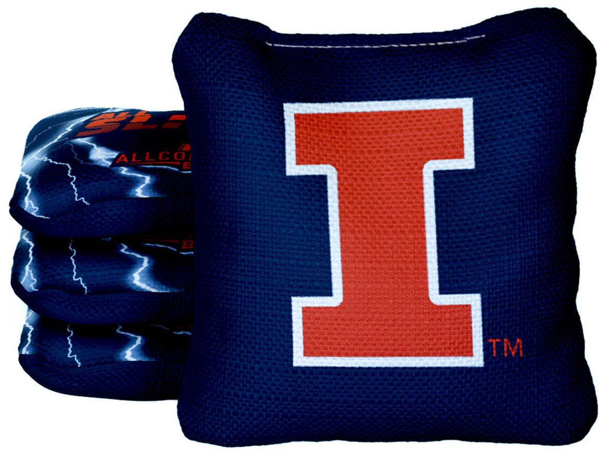 Officially Licensed Collegiate Cornhole Bags - All-Slide 2.0 - Set of 4 - University of Illinois