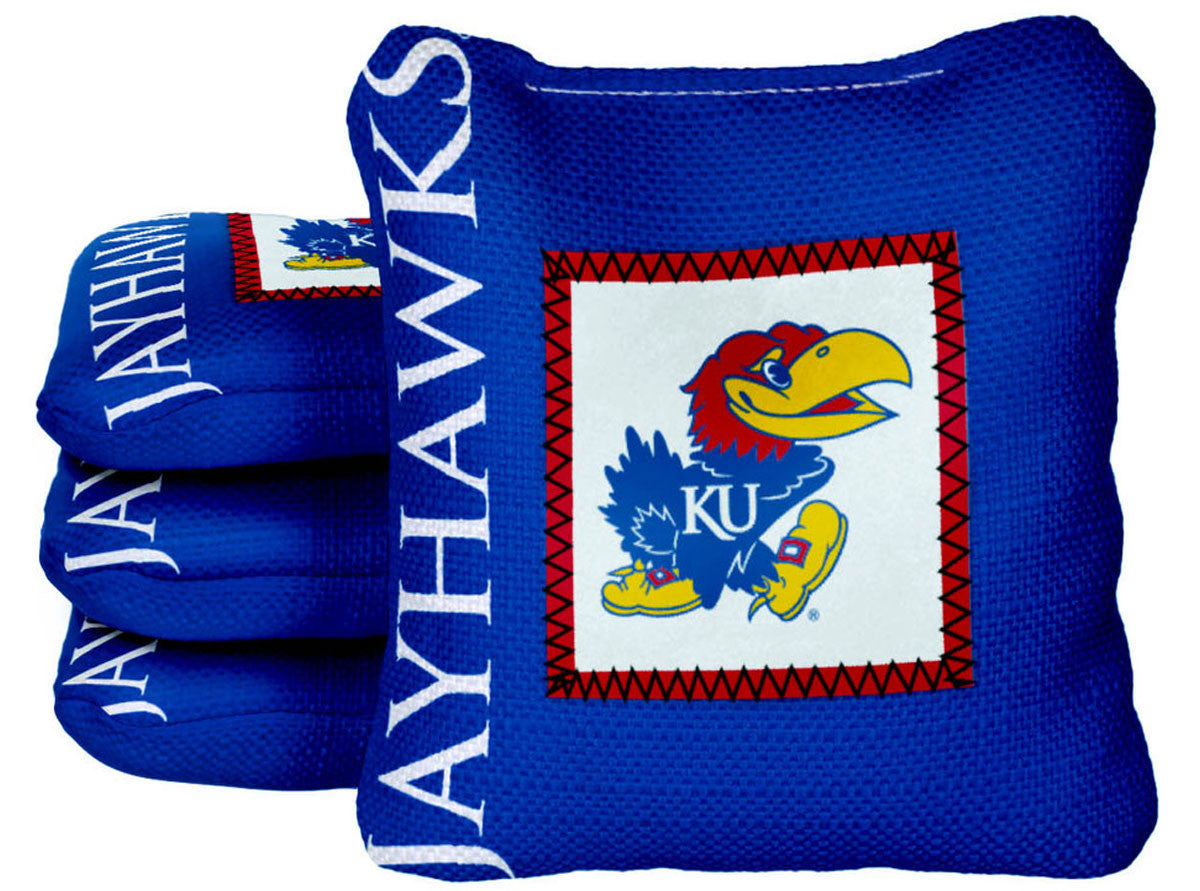 Officially Licensed Collegiate Cornhole Bags - Gamechangers - Set of 4 - Kansas University
