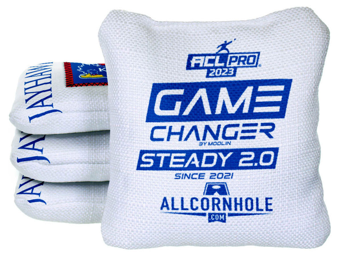 Officially Licensed Collegiate Cornhole Bags - Gamechanger Steady 2.0 - Set of 4 -  Kansas University