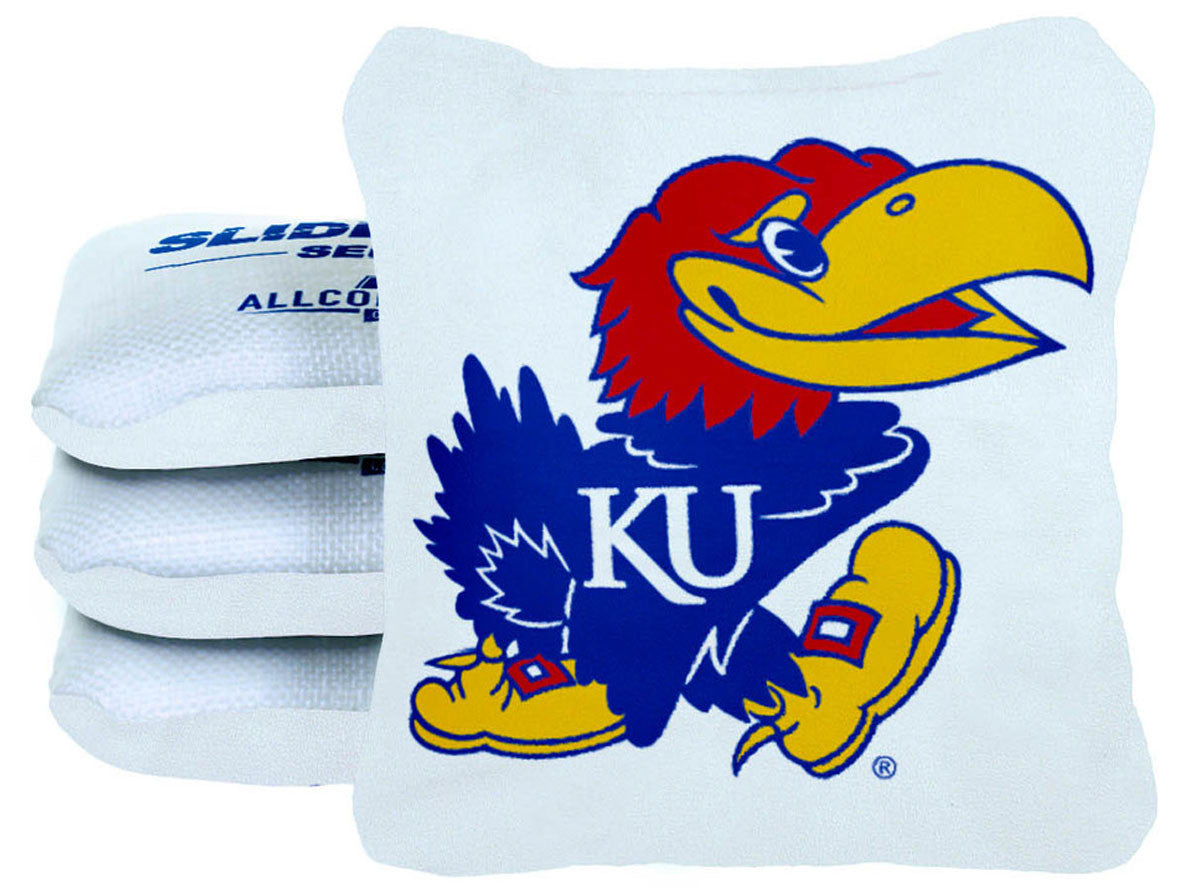 Officially Licensed Collegiate Cornhole Bags - Slide Rite - Set of 4 - University of Kansas