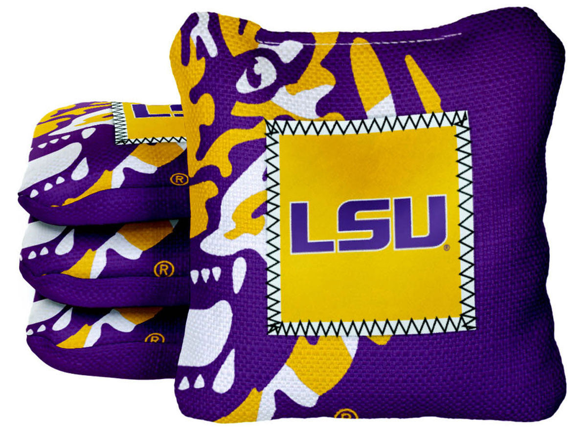 Officially Licensed Collegiate Cornhole Bags - Gamechangers - Set of 4 - Louisiana State University