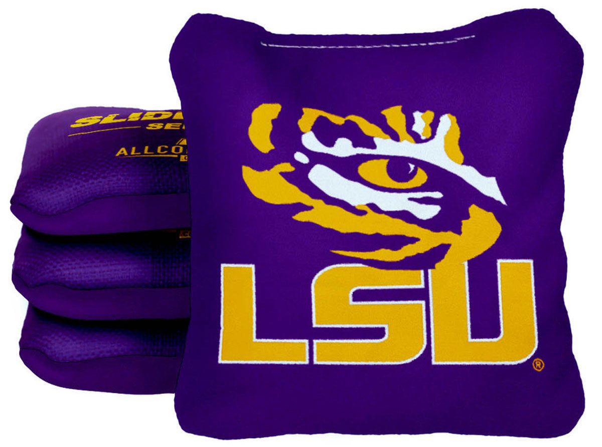Officially Licensed Collegiate Cornhole Bags - Slide Rite - Set of 4 - Louisiana State University