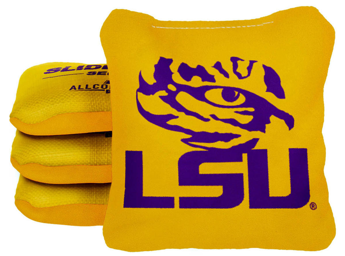 Officially Licensed Collegiate Cornhole Bags - Slide Rite - Set of 4 - Louisiana State University