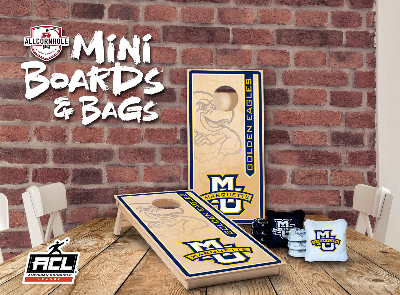 Officially Licensed Collegiate MINI Cornhole Boards - Marquette University