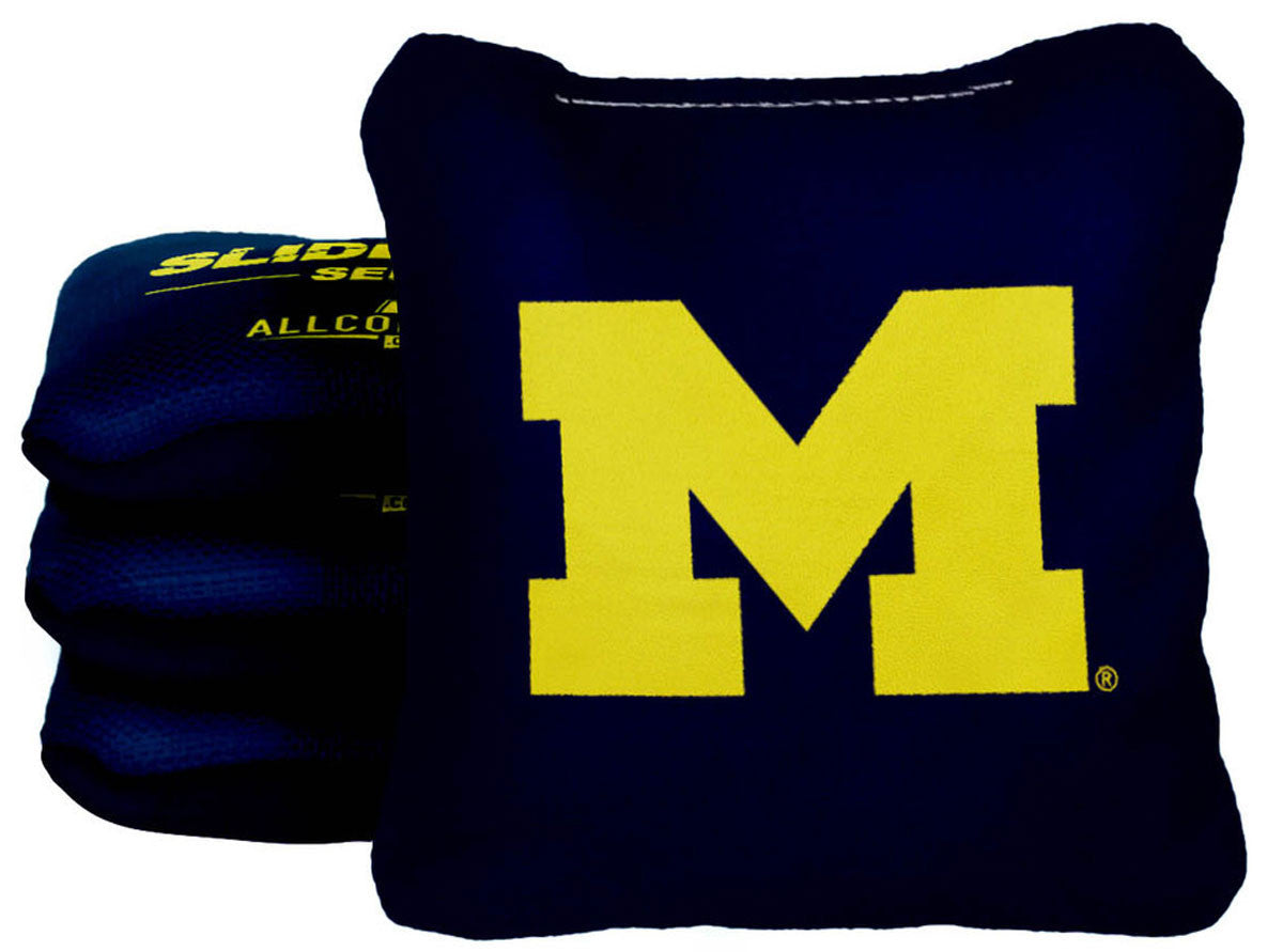 Officially Licensed Collegiate Cornhole Bags - Slide Rite - Set of 4 - Michigan University