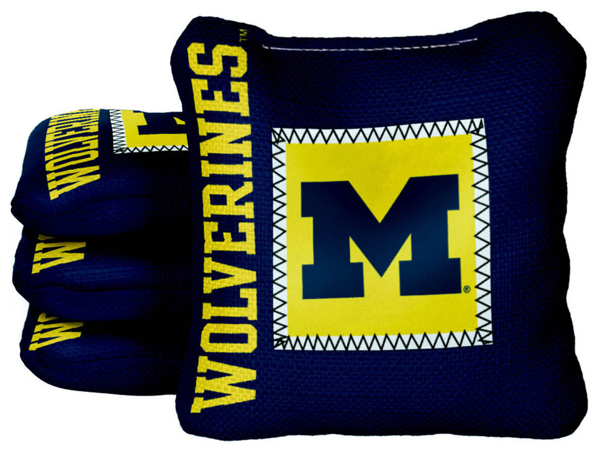Officially Licensed Collegiate Cornhole Bags - Gamechanger Steady 2.0 - Set of 4 - Michigan University