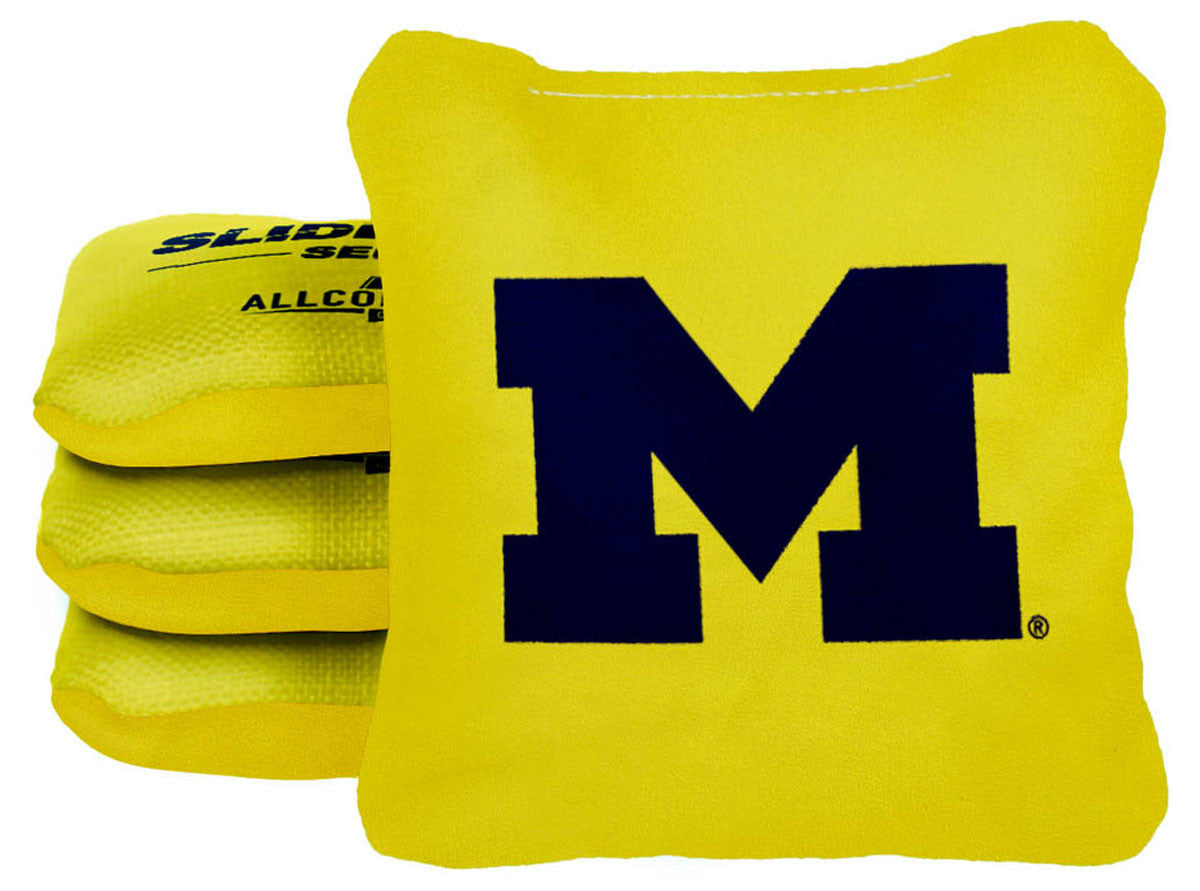 Officially Licensed Collegiate Cornhole Bags - Slide Rite - Set of 4 - Michigan University