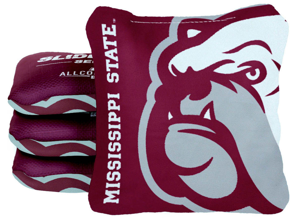 Officially Licensed Collegiate Cornhole Bags - Slide Rite - Set of 4 - Mississippi State University