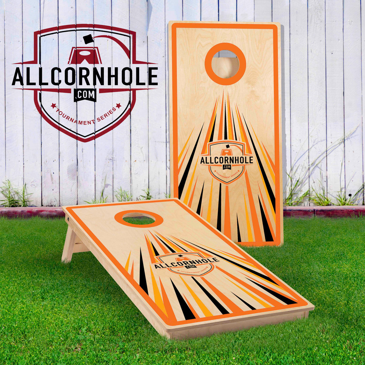Allcornhole Directional Design COMP Cornhole Boards - ORANGE