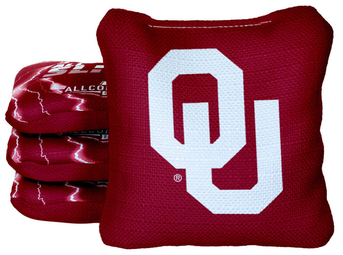 Officially Licensed Collegiate Cornhole Bags - All-Slide 2.0 - Set of 4 - Oklahoma University