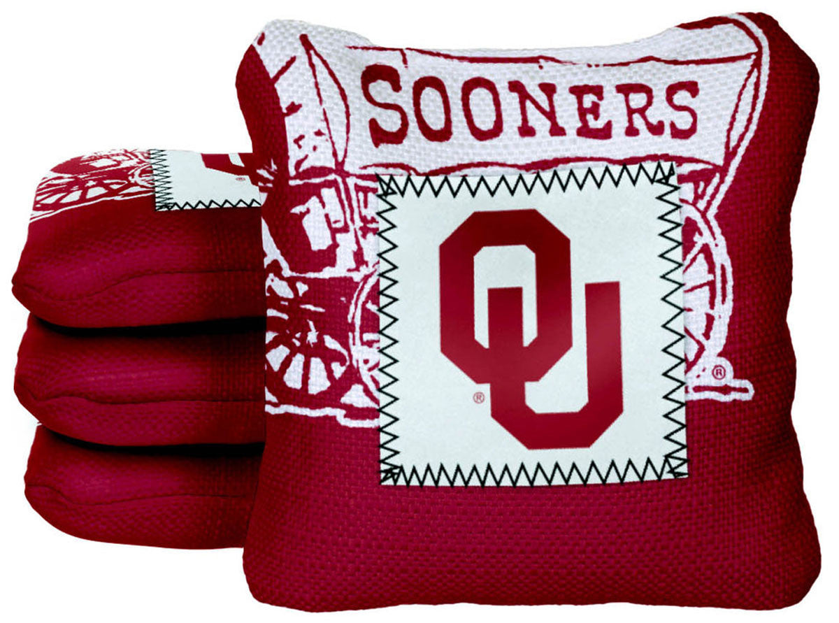 Officially Licensed Collegiate Cornhole Bags - Gamechanger Steady 2.0 - Set of 4 - Oklahoma University