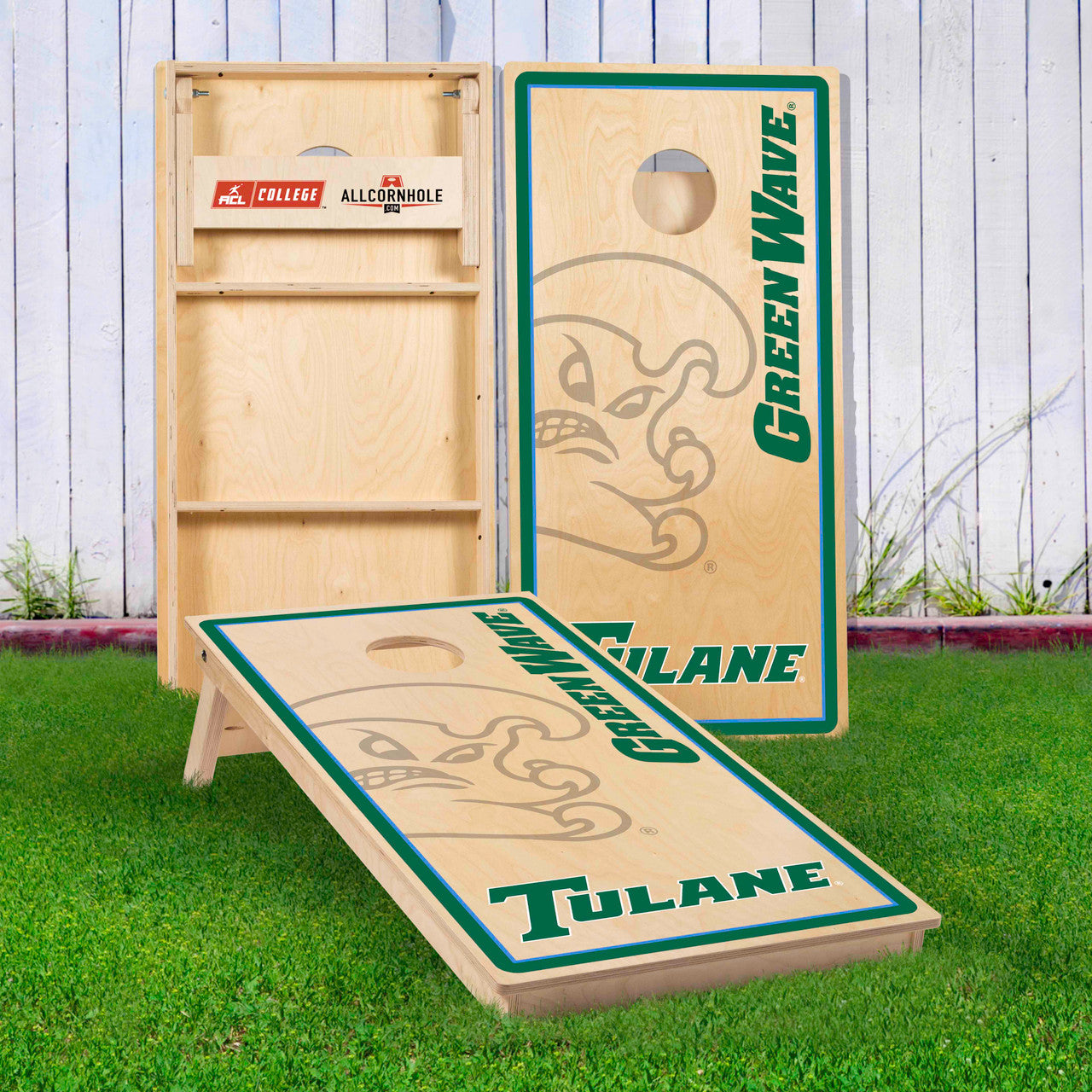 Officially Licensed Collegiate Cornhole Boards - Tulane University